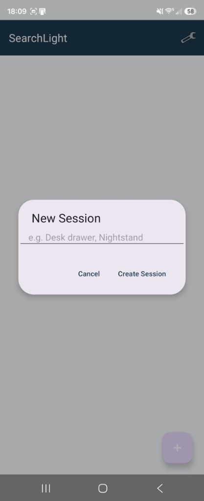 New Session dialog