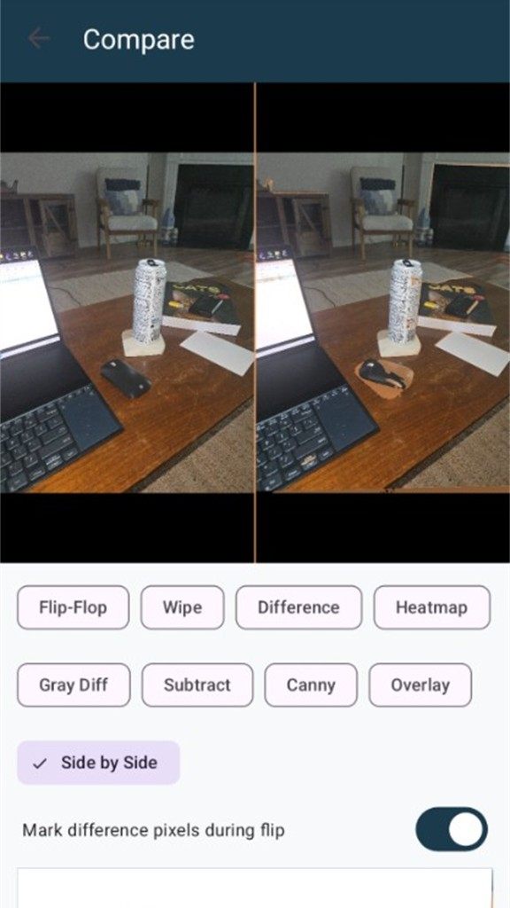Side by side comparison
