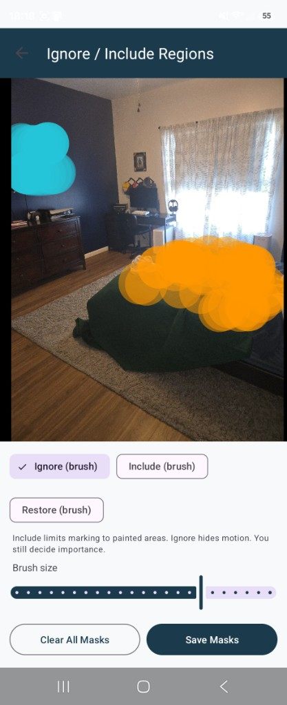 Ignore and include region brushes