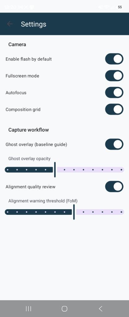 SearchLightPro settings